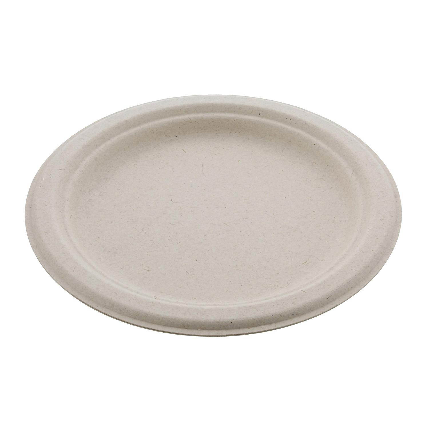 SpecialT Biodegradable Bagasse Plates 7in Natural Sugarcane Dessert Plates 125pk