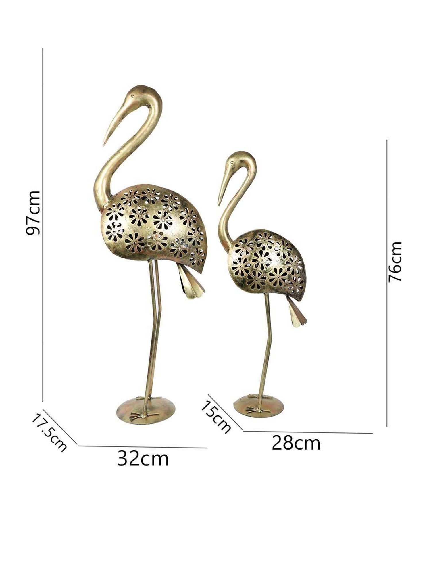 Aapno Rajasthan Golden Metal Bagula Light Jali - Set of 2