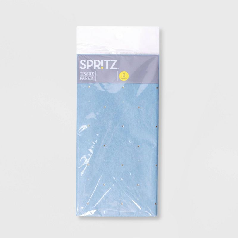 8ct Pegged Tissue with Dotted Foil Gold/Blue - Spritz™
