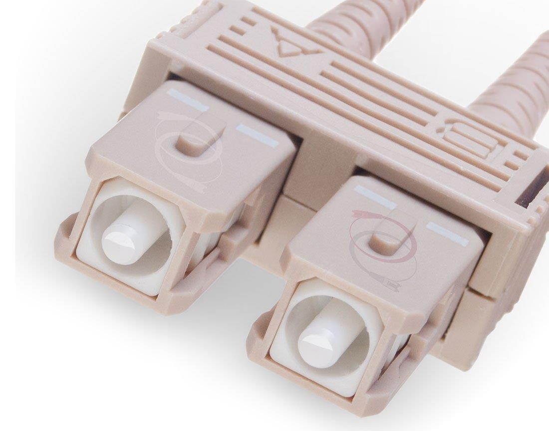 FiberCablesDirect - 1M OM3 LC SC Fiber Patch Cable | 10Gb Duplex 50/125 LC to SC Multimode Jumper 1 Meter (3.28ft) | Length Options: 0.5M-300M | 1/10/40/100g dplx mmf 10gbase sfp+ lommf ofnr om3-lc-sc