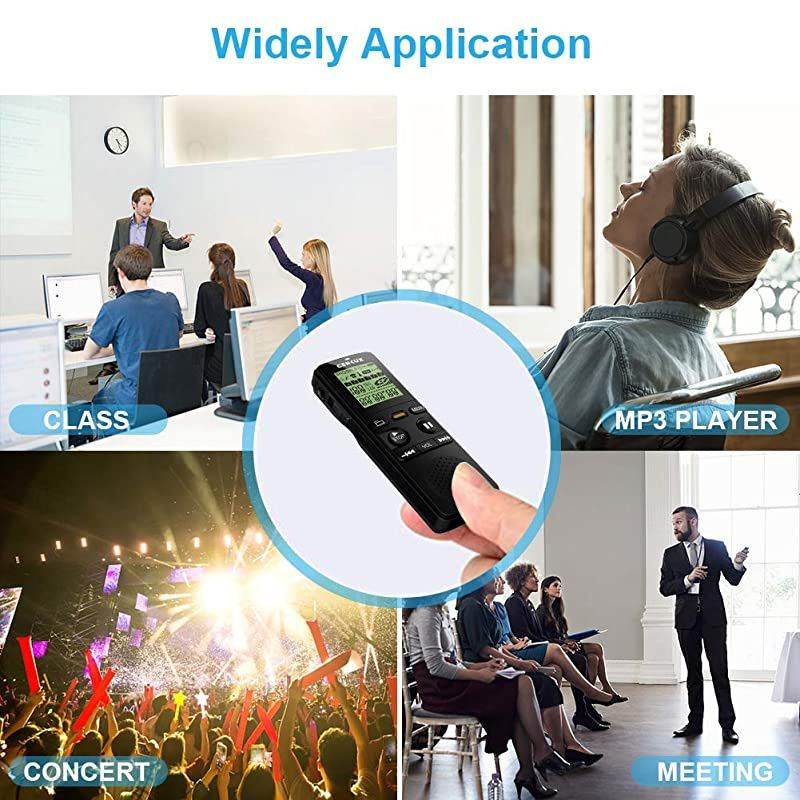 Digital Voice Recorder, 8GB 1536Kbps Double Microphone Noise Reduction Audio Voice Activated Recorder,Portable Sound Recorder MP3 Player for Lectures/Meetings/Interviews/Learning