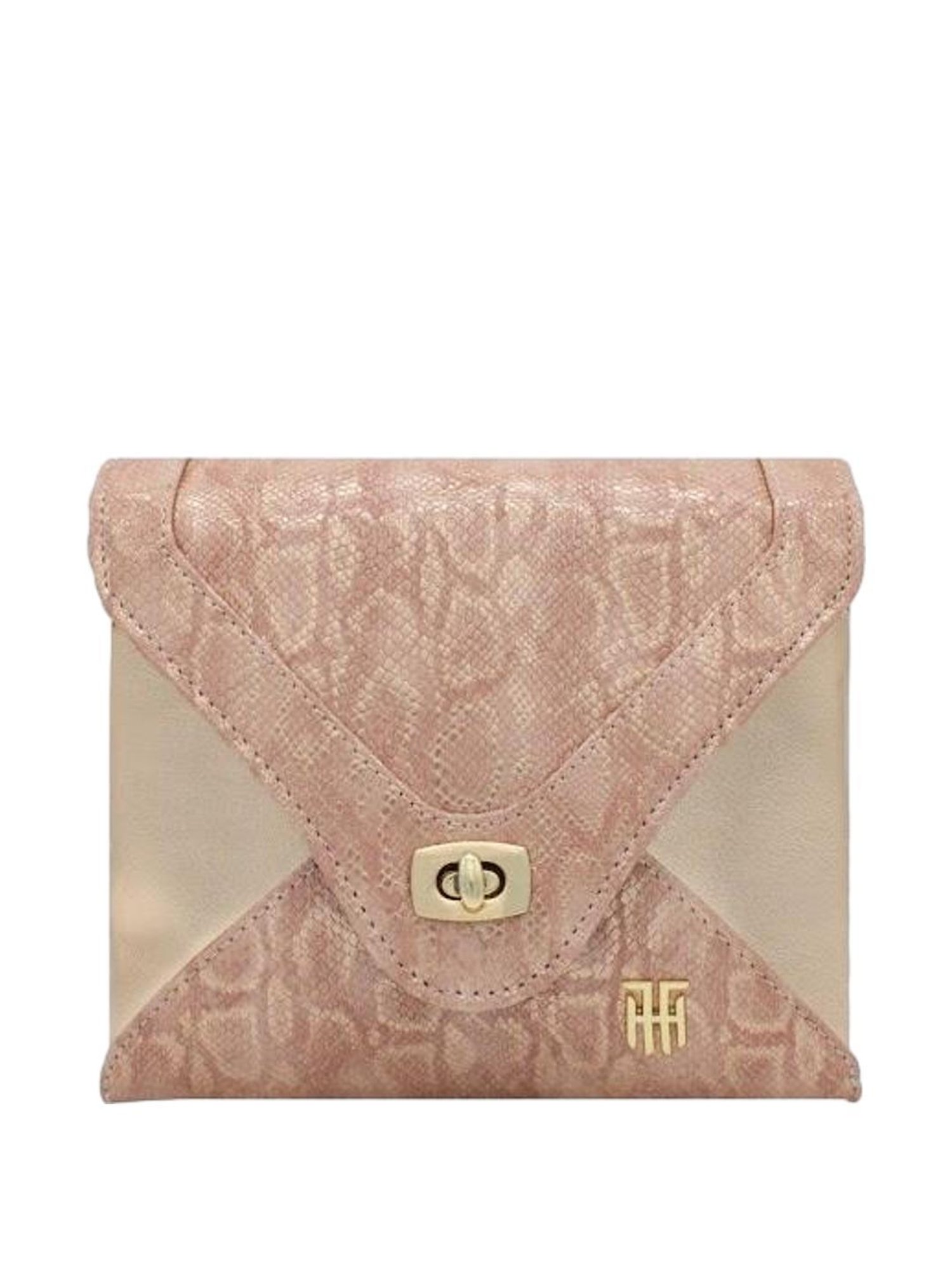 THE HOLISTIK Glititer Rose Gold Textured Medium Handbag