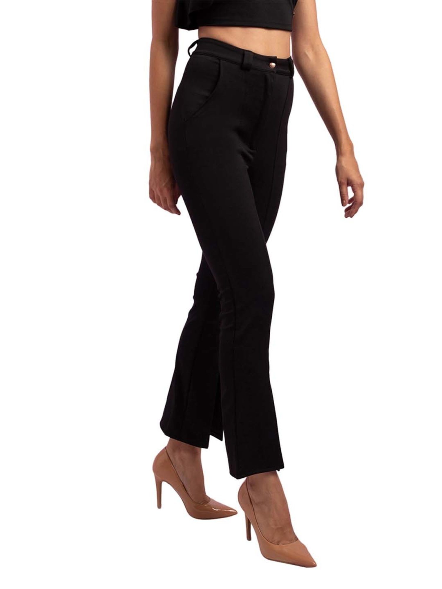 KENDALL + KYLIE Black Mid Rise Bootcut Pants