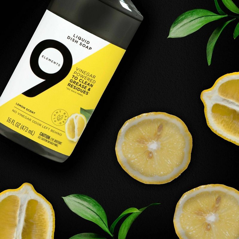 9 Elements Liquid Dish Soap - Lemon - 16 fl oz