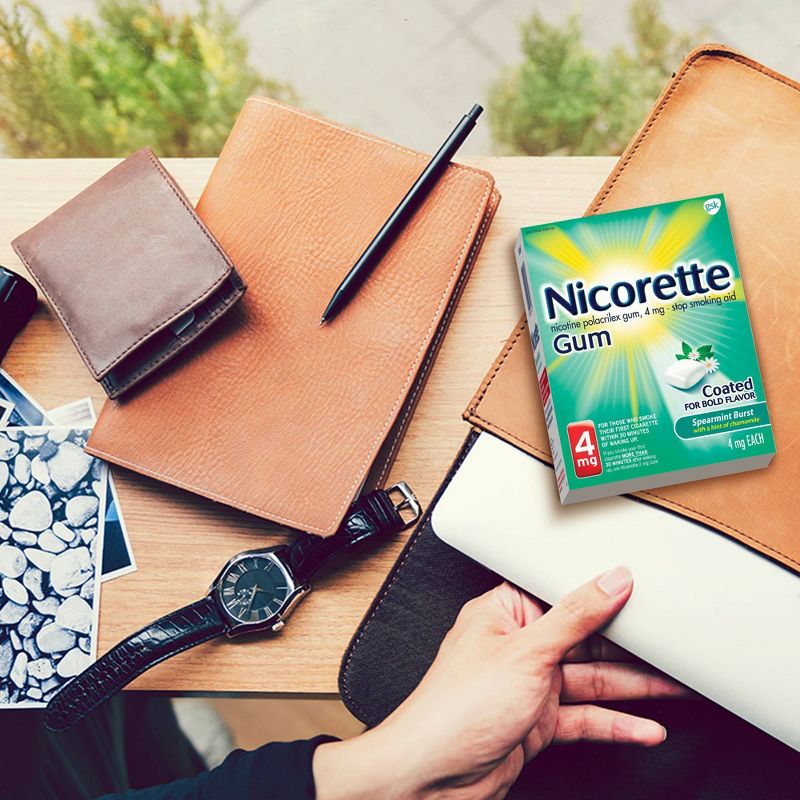 Nicorette 4mg Stop Smoking Aid Nicotine Gum - Spearmint Burst - 160ct