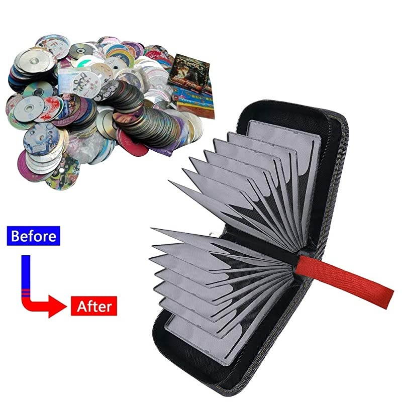 CD DVD Case 36 Capacity CD DVD VCD Disc Case Wallet Holder Binder Bag Storage for Car Home Travel Red