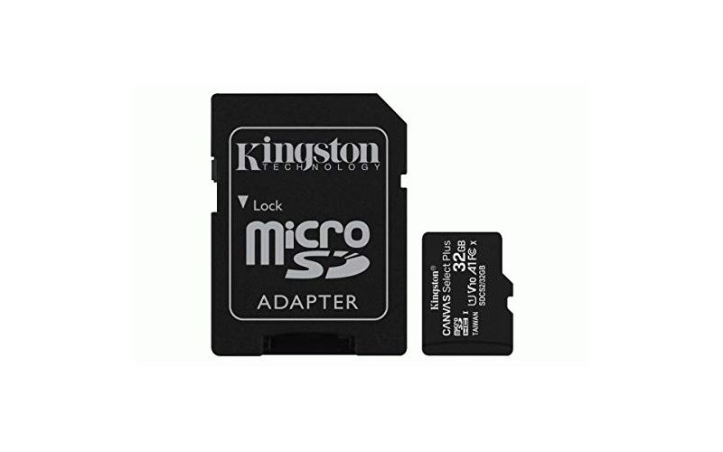 Kingston 32GB microSDHC Canvas Select Plus 100MB/s Read A1 Class10 UHS-I Memory Card + Adapter (SDCS2/32GB)