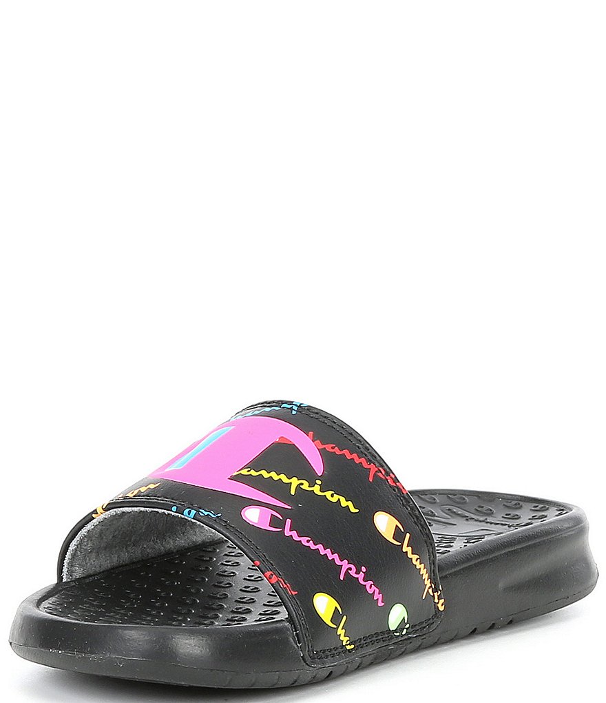 Champion Girl's Super Slide Script Logo Sandals (Youth)