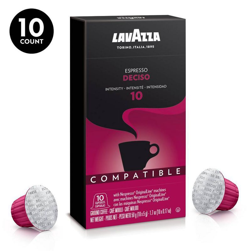 Lavazza Deciso Dark Roast Nespresso Compatible Capsules - 10ct