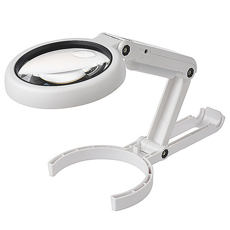 5X 10X Magnifying Glass Foldable Handheld with Bright 8 LED Lights Illuminated Desktop Reading Books Jewelry Watch & Computer Repair Tool