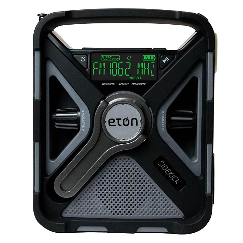 Ultimate Camping AM/FM/NOAA Radio with S.A.M.E Technology, Smartphone Charging, Bluetooth, Giant Ambient Light and Solar Panel, NFRX5SIDEKICK