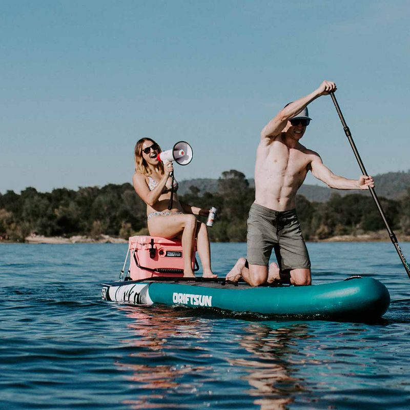 Driftsun Orka 12 Foot Gear Vessel Inflatable Stand Up Paddle Board Package for 3 People with Travel Storage Paddleboard Straps and 2 Pumps (Teal)