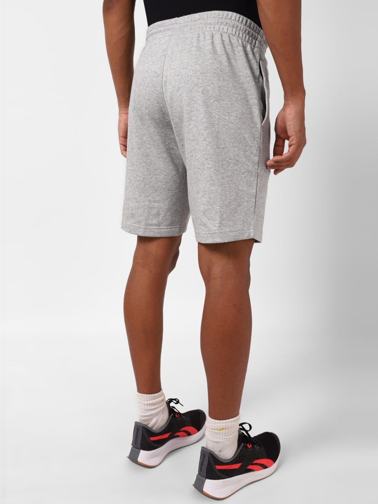 Reebok Grey Regular Fit Texture Sports Shorts