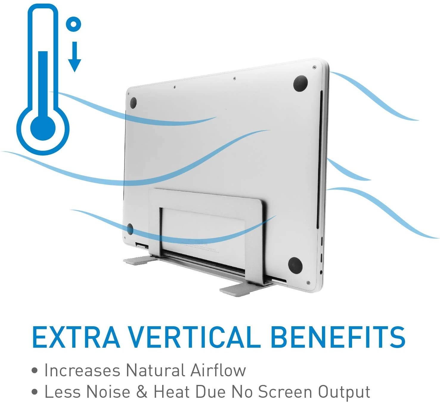 Macally Ultra Slim Wired Keyboard and an Adjustable Vertical Laptop Stand, Universally Designed to Fit Any Laptop