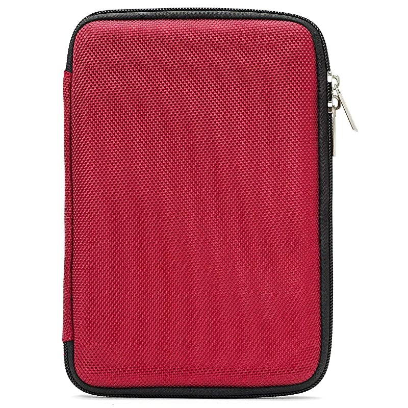 Red Durable Nylon Cover Portfolio Case with Mesh Pocket for Kindle Wireless Reading Device Wi Fi 6 inch Display 3rd Generation and Includes Determination  Hand Strap Key Chain