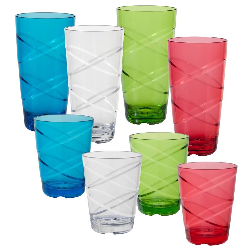 4pk Embossed Glass Drinkware Tall - Hearth & Hand™ with Magnolia