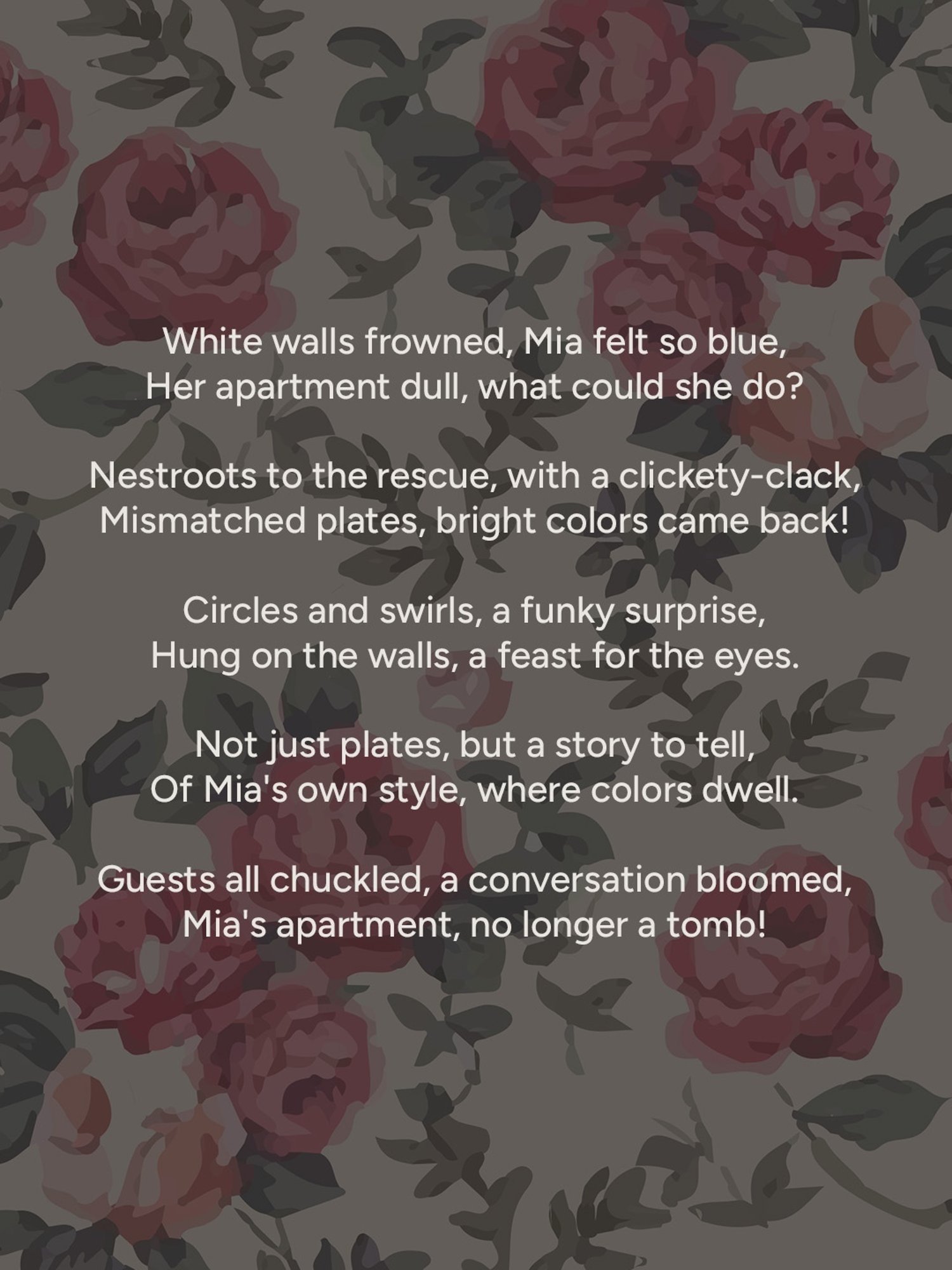 Nestroots English Rose Printed Multicolor Porcelain Wall Plate