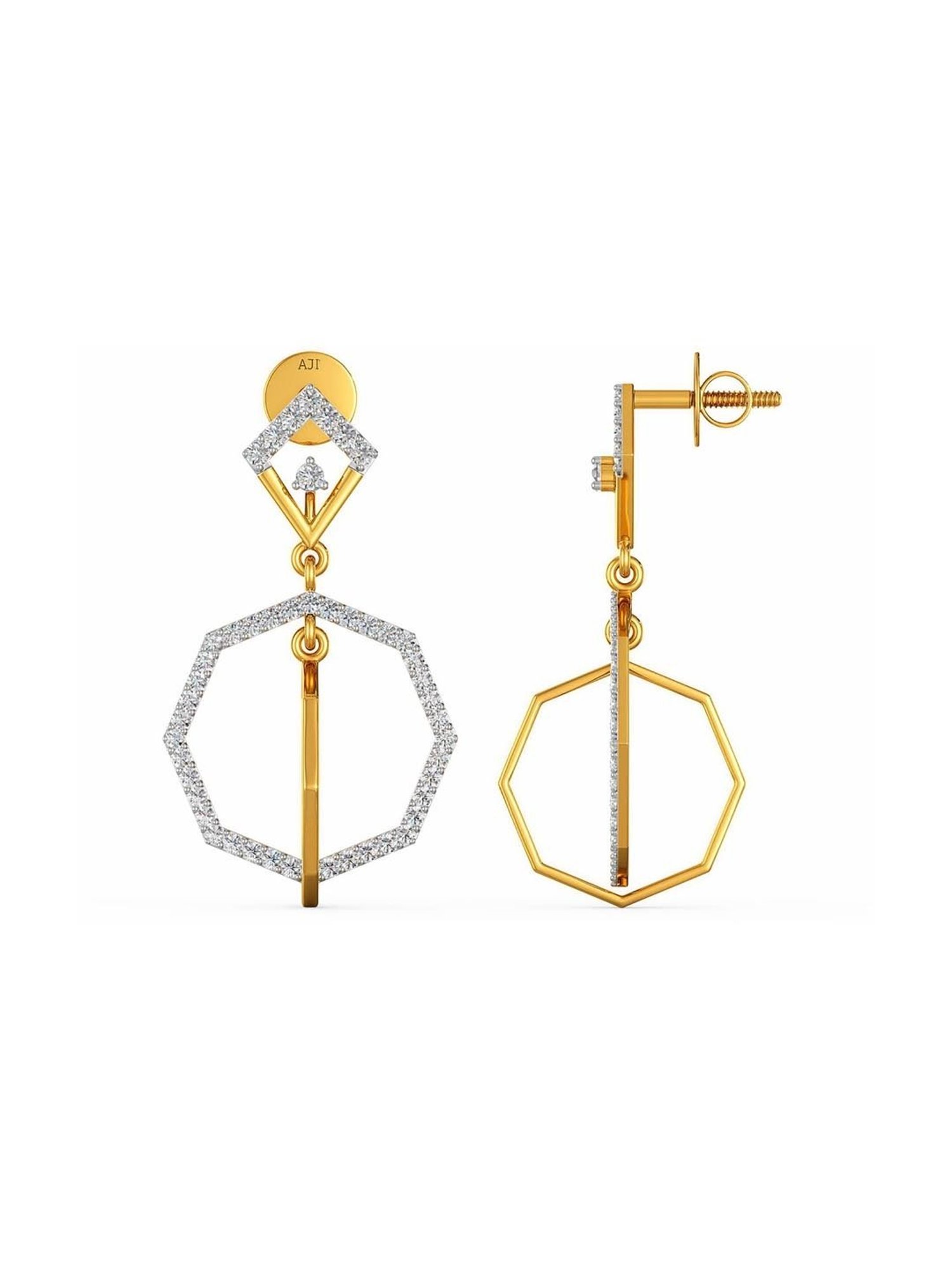 Joyalukkas 18k Gold & Diamond Drop Earrings for Women