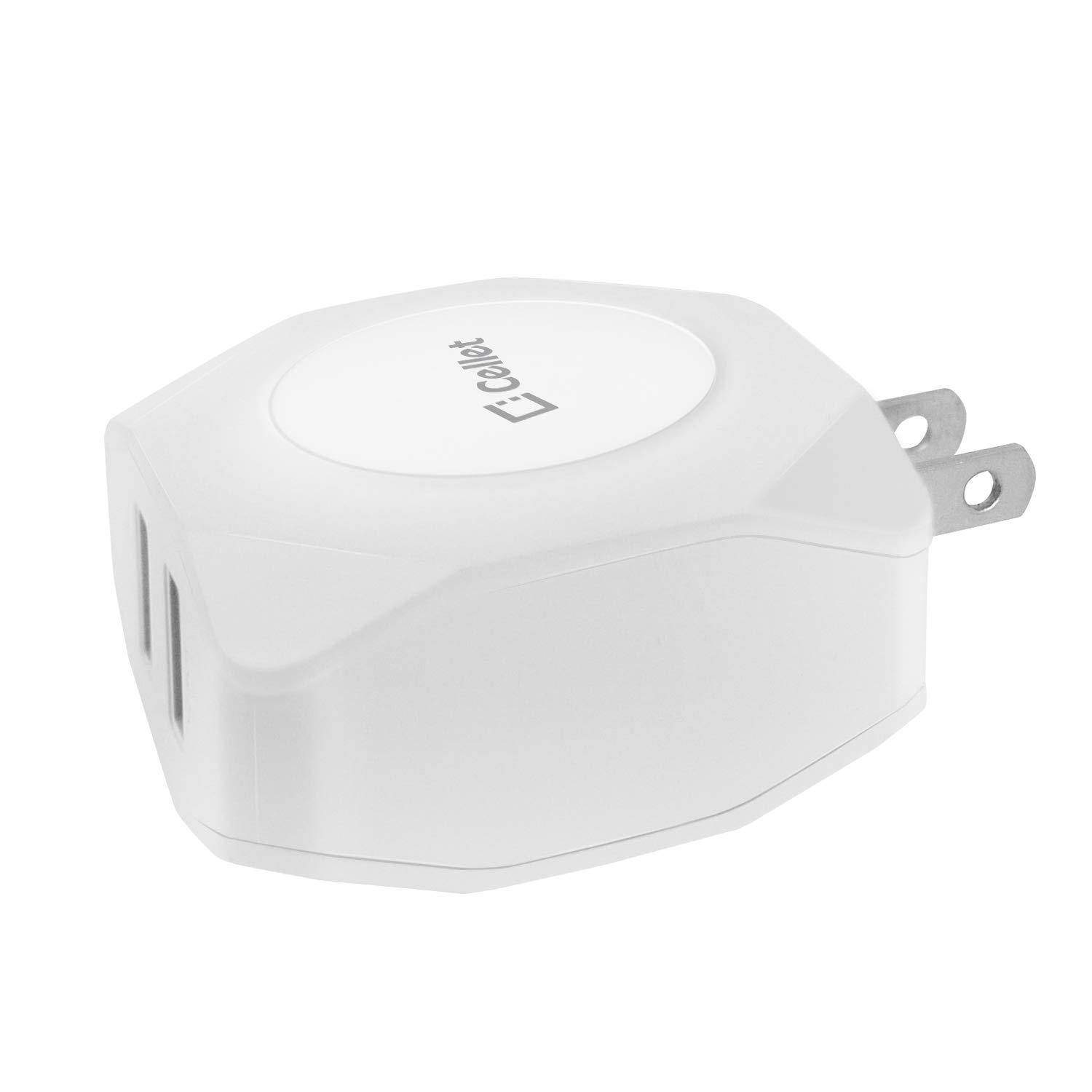 Cellet Dual USB Home Charger, 10 Watt / 2.1 Amp Wall USB Home Charger Compatible to Amazon Kindle, Amazon Fire Tablets, eReaders and Echo Dot, Paperwhite, Oasis (Cable Sold Separately) (White)