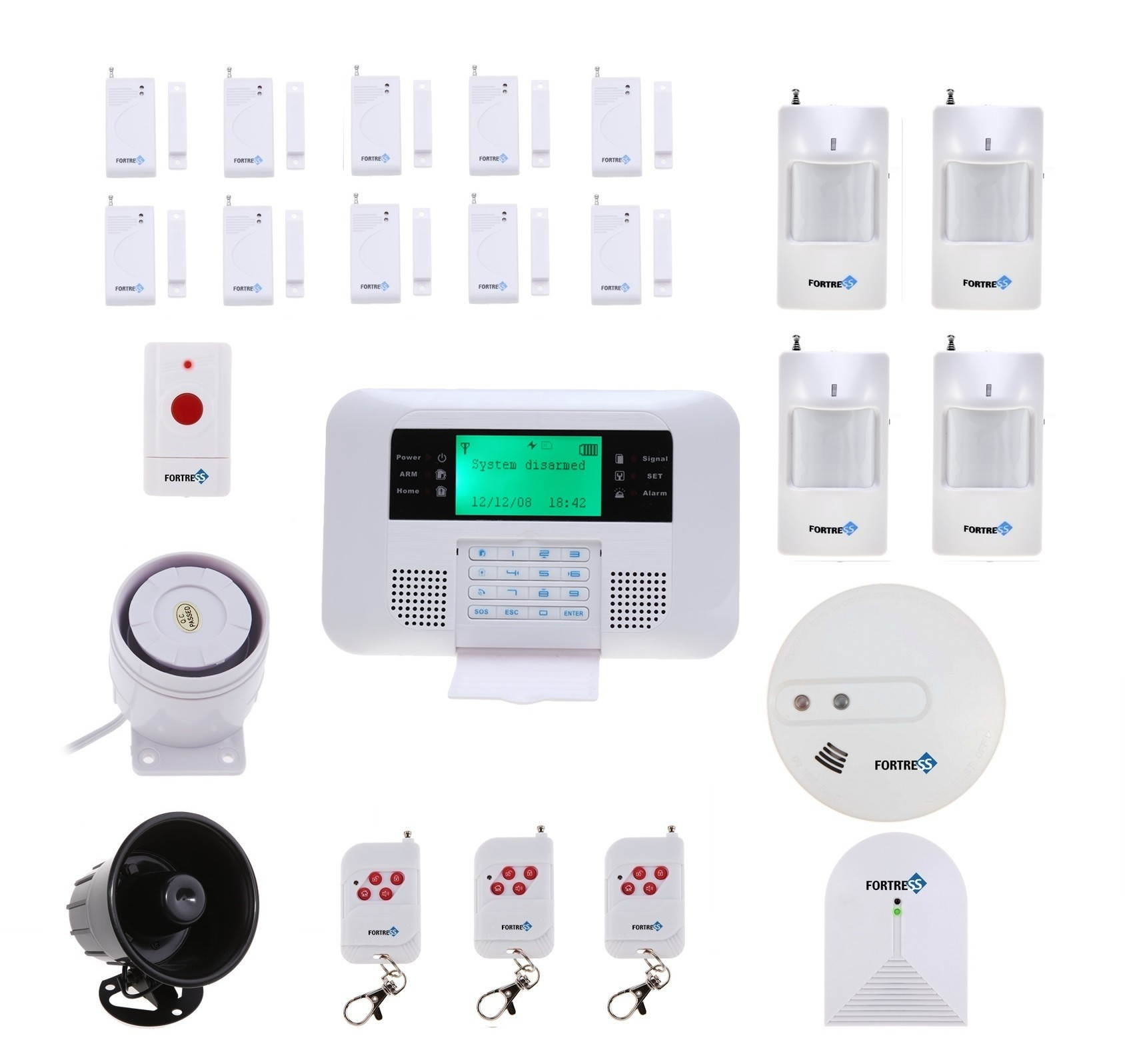 Fortress GSM-F DIY Kit Wireless Cellular GSM Home Security Alarm System With Auto Dial