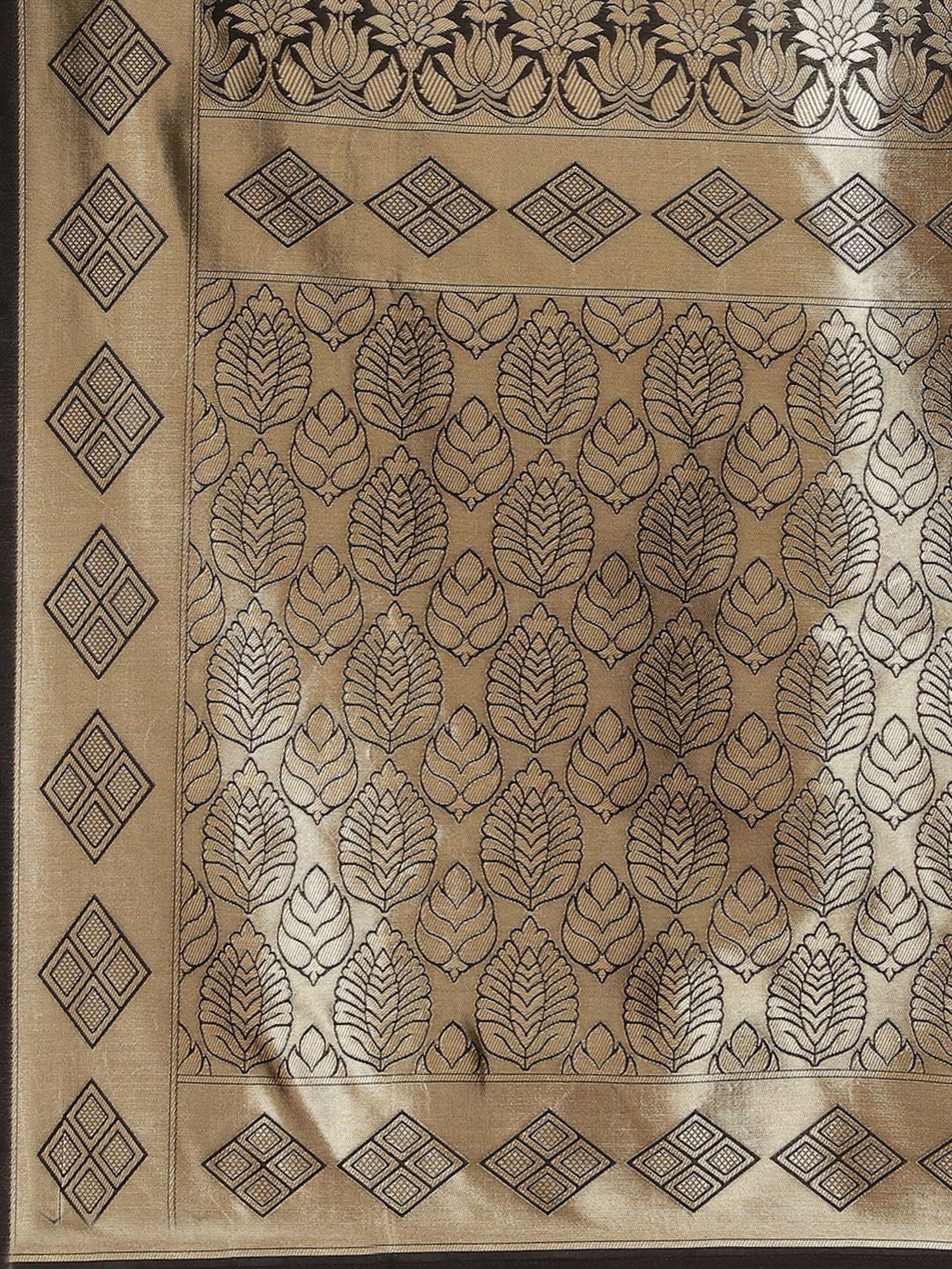 KSUT Black Silk Woven Saree With Unstitched Blouse