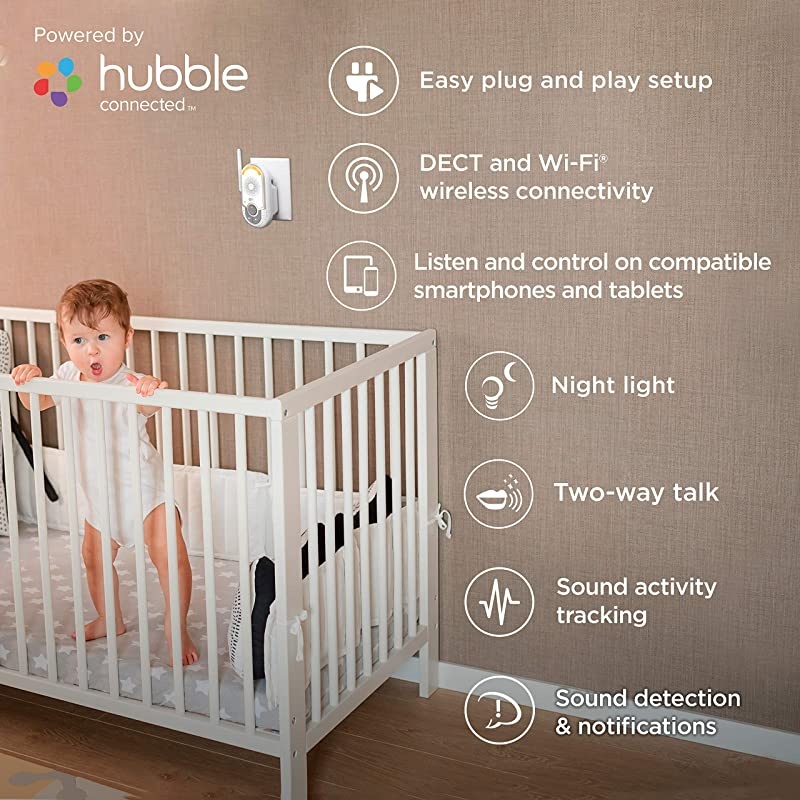 MBP164CONNECT Audio Baby Monitor Portable WiFi Smart Intercom and Night Light for Child 900Foot Radio Range 2Way Talk Communication