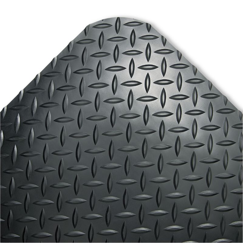2'x3' Rectangle Solid Floor Mat Black - Crown