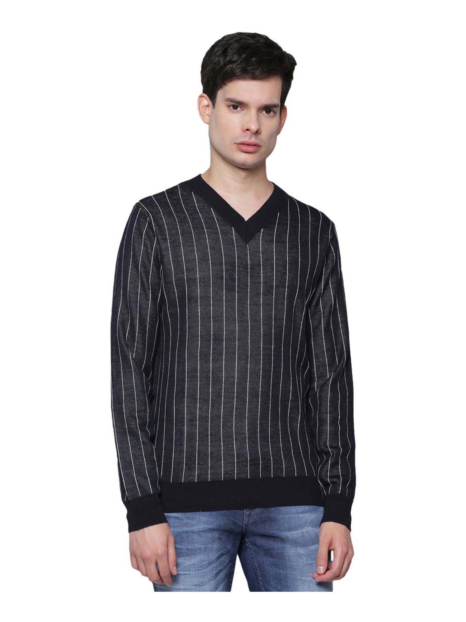 Antony Morato Black Slim Fit Striped Sweater