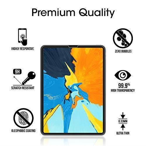 amFilm Glass Screen Protector for iPad Pro 11 inch (2 Pack), Tempered Glass, Ultra Sensitive, Face ID and Apple Pencil Compatible