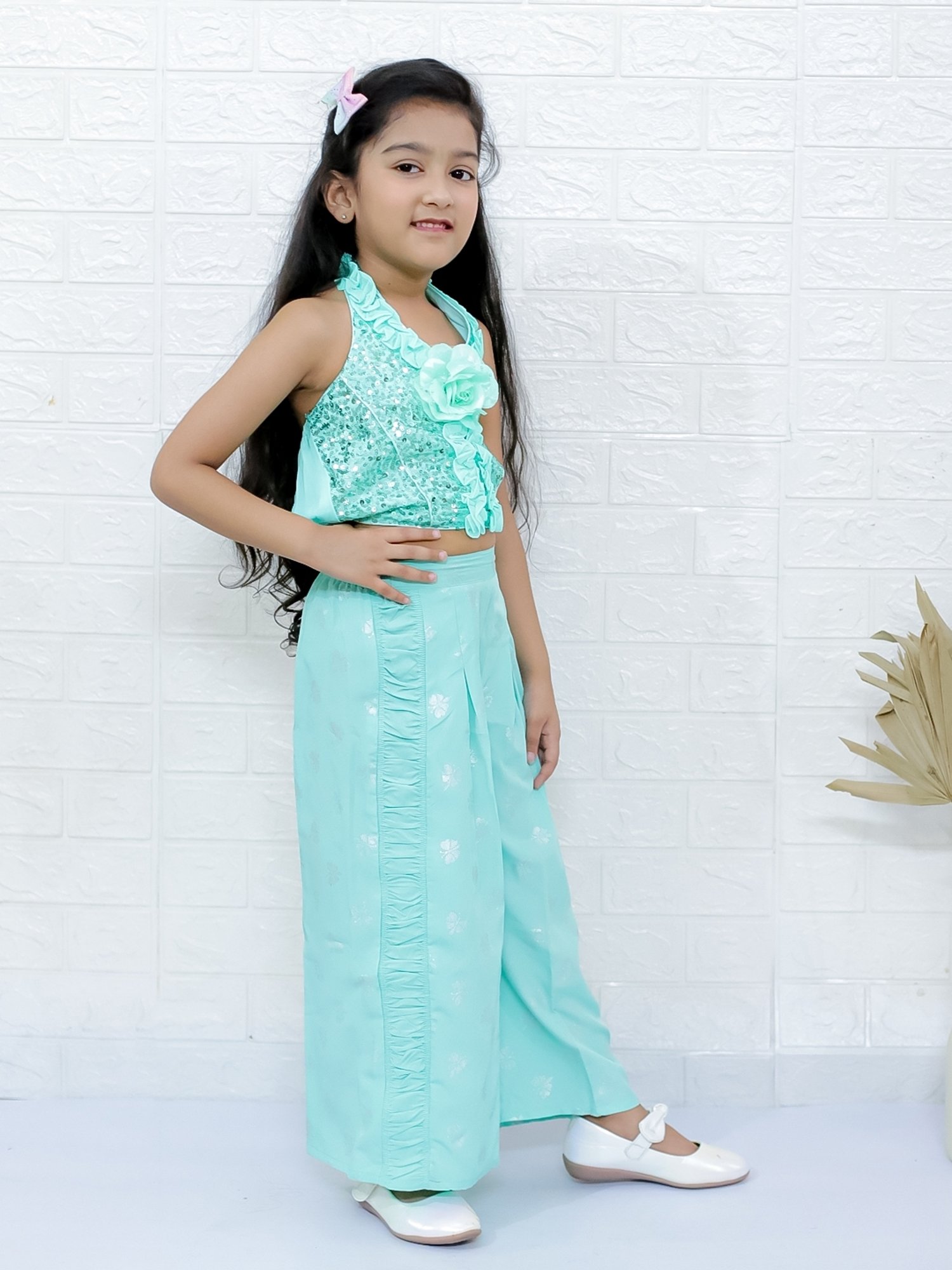 TWISHA Green Sequence Clothing Set