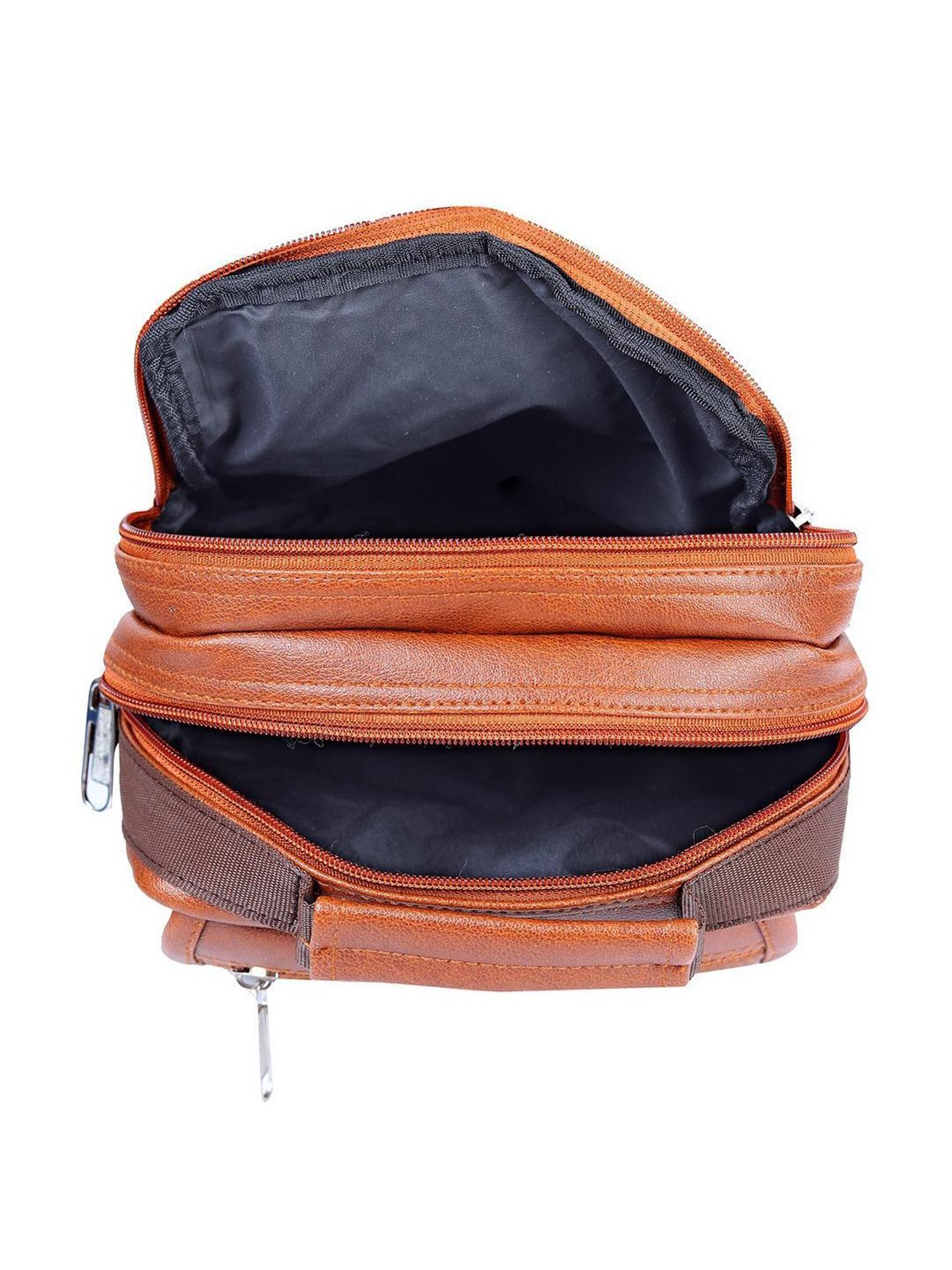 Leather World Tan Solid Medium Cross Body Bag