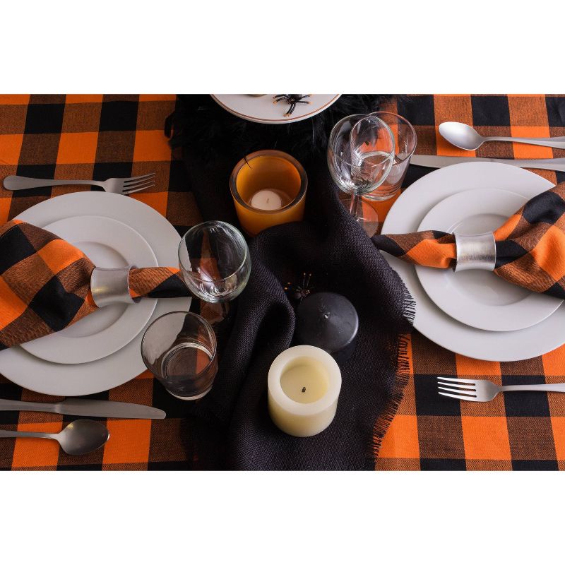 60"x104" Buffalo Check Tablecloth Orange - Design Imports