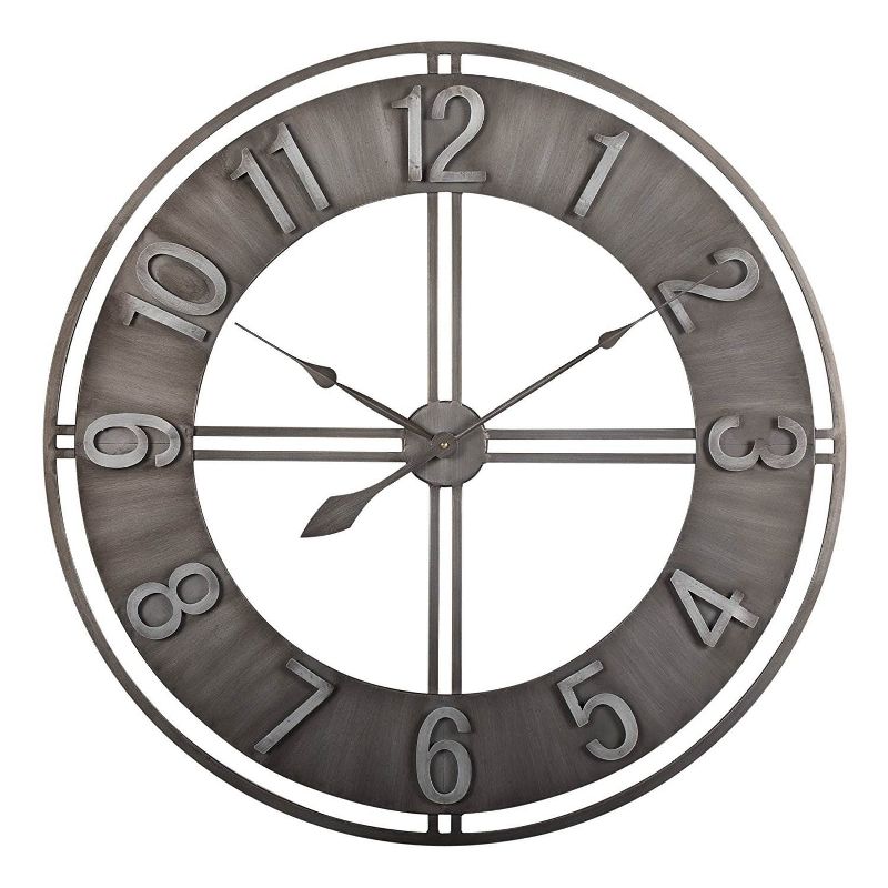 Studio Designs 30" Industrial Loft Brushed Steel Analog Home Decor Wall Clock