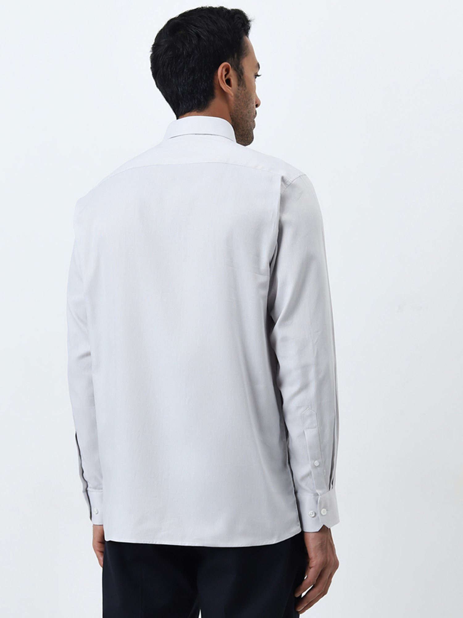 WES Formals by Westside Grey Relaxed-Fit Cotton Shirt