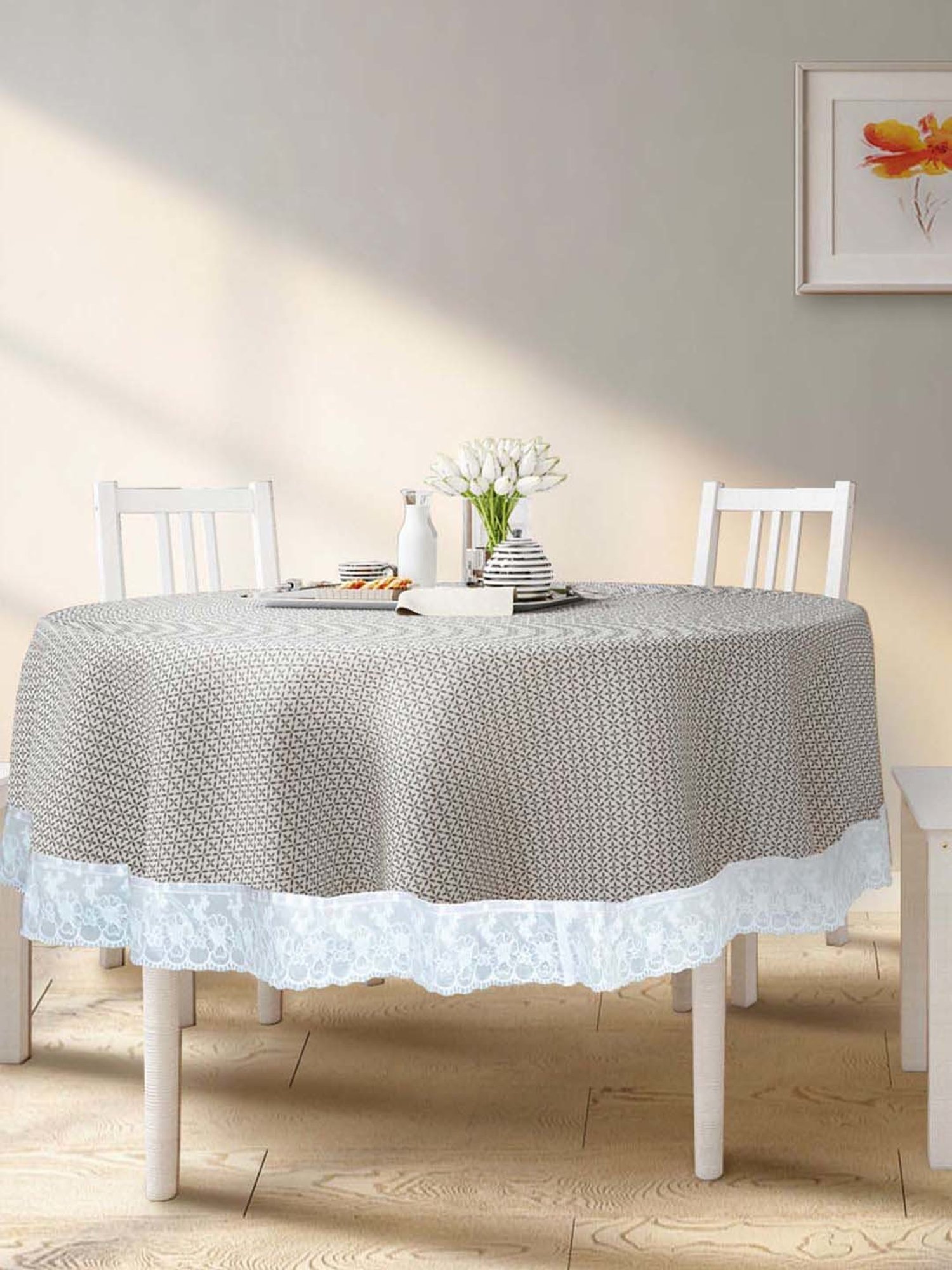 Bianca Classic Clear Grey Pvc 4 Seater Table Cloth