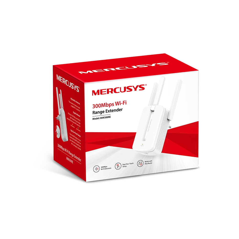 Wi-Fi Range Extender Universal Wireless MERCUSYS Powered by TP-LINK MW300RE 300Mbps 2.4GHz 3 External Antennas WPS