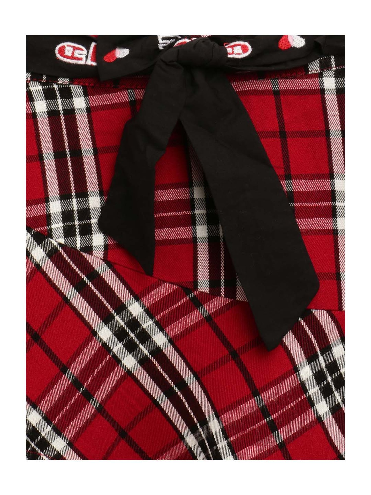 Elle Kids Red Cotton Plaid Pattern Skirt