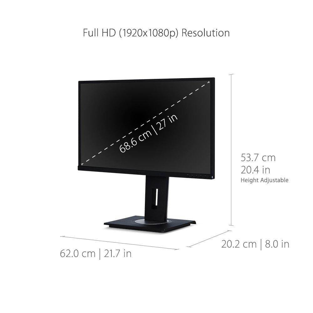 ViewSonic VG2748 27" Full HD 1920 x 1080 HDMI, VGA, DisplayPort Built-in Speakers USB 3.0 Hub Anti-Glare LED Backlit Height Adjustable IPS Monitor