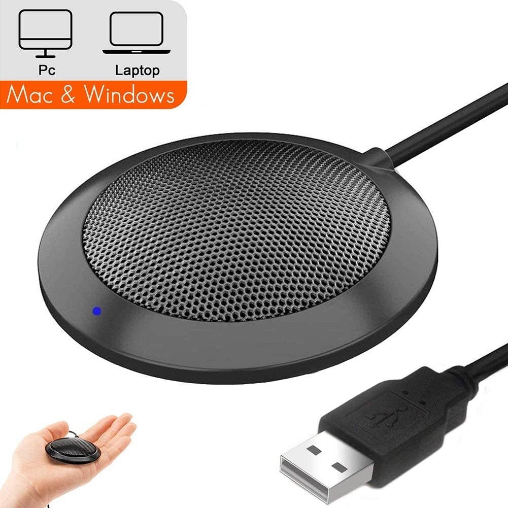 USB Conference Microphone, Portable USB Computer Mic, 360&deg; Omnidirectional Stereo PC Microphone for Computer/Desktop, Ideal for Conference,Meeting,Gaming,VoIP Calls,Skype