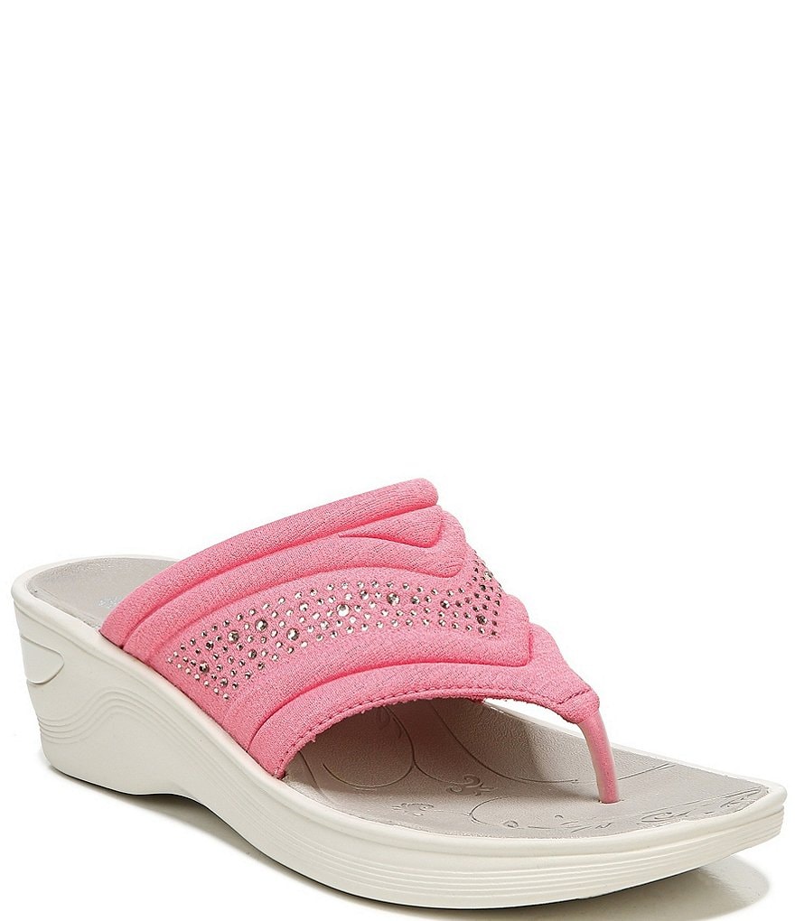 Bzees Dazzle Me Rhinestone Embellished Washable Slip-On Thong Sandals