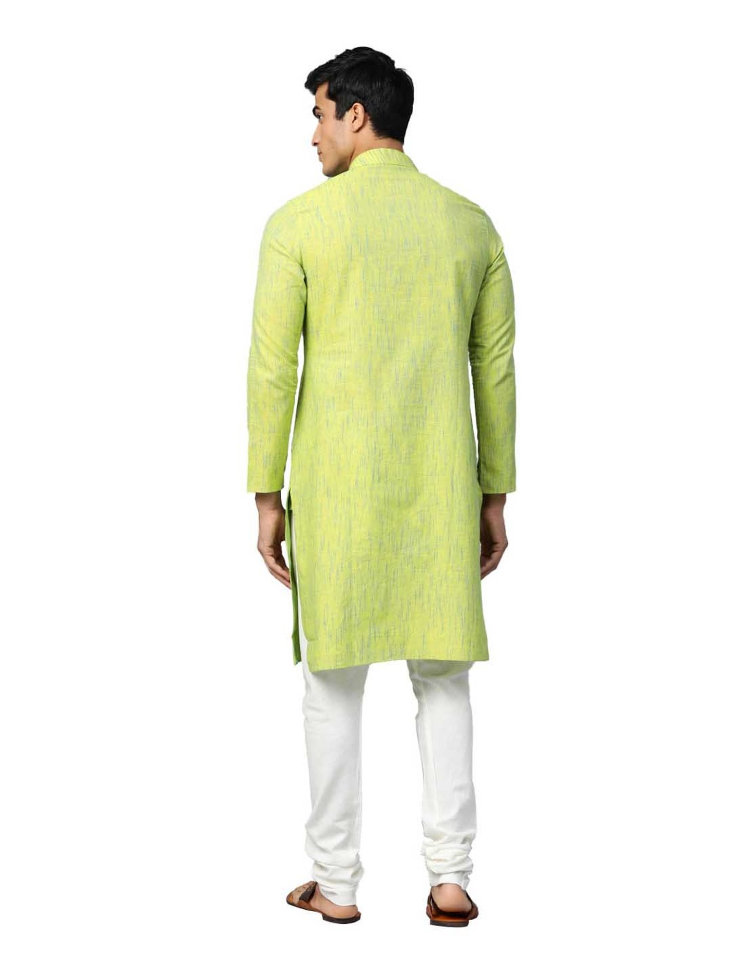 Manthan Green & White Regular Fit Kurta