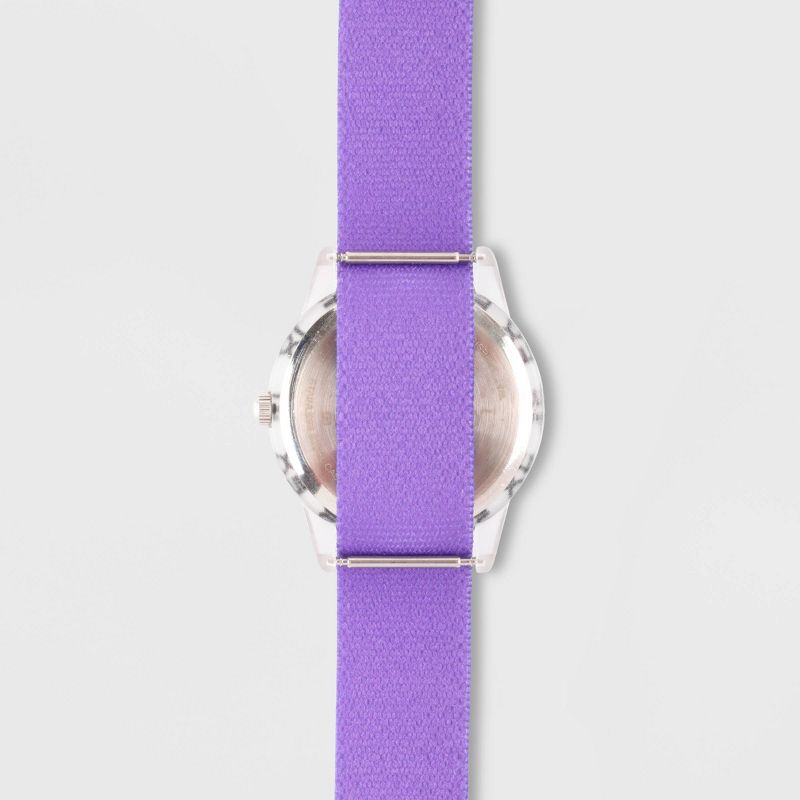 Girls' Red Balloon Unicorn Plastic Time Teacher Nylon Strap Watch - Purple