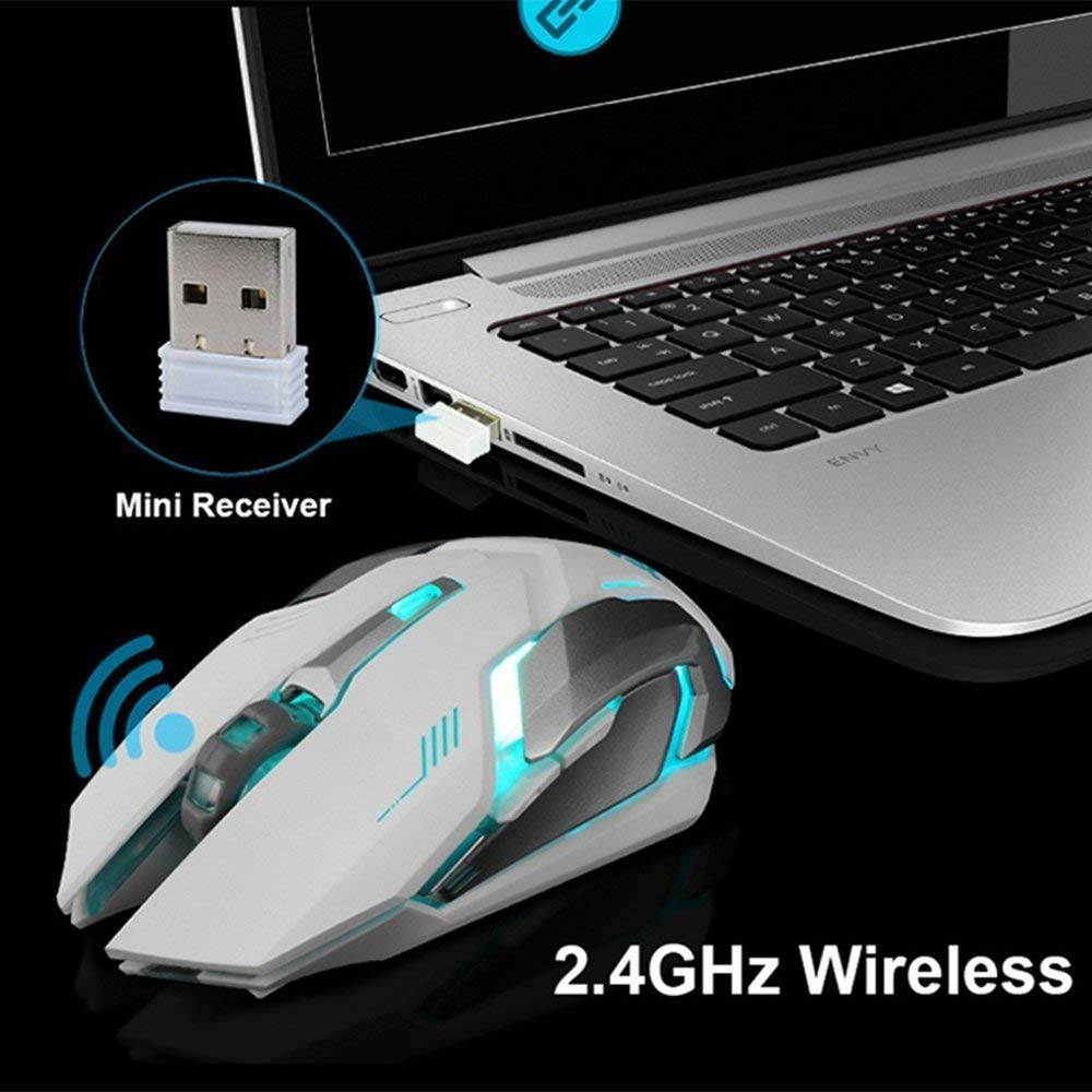 Zgeer Rechargeable Z7 Wireless Silent LED Backlit USB Optical Ergonomic Gaming Mouse