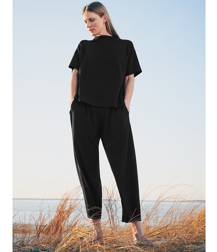 Eileen Fisher Organic Cotton Stretch Jersey Cropped Coordinating Lantern Pants