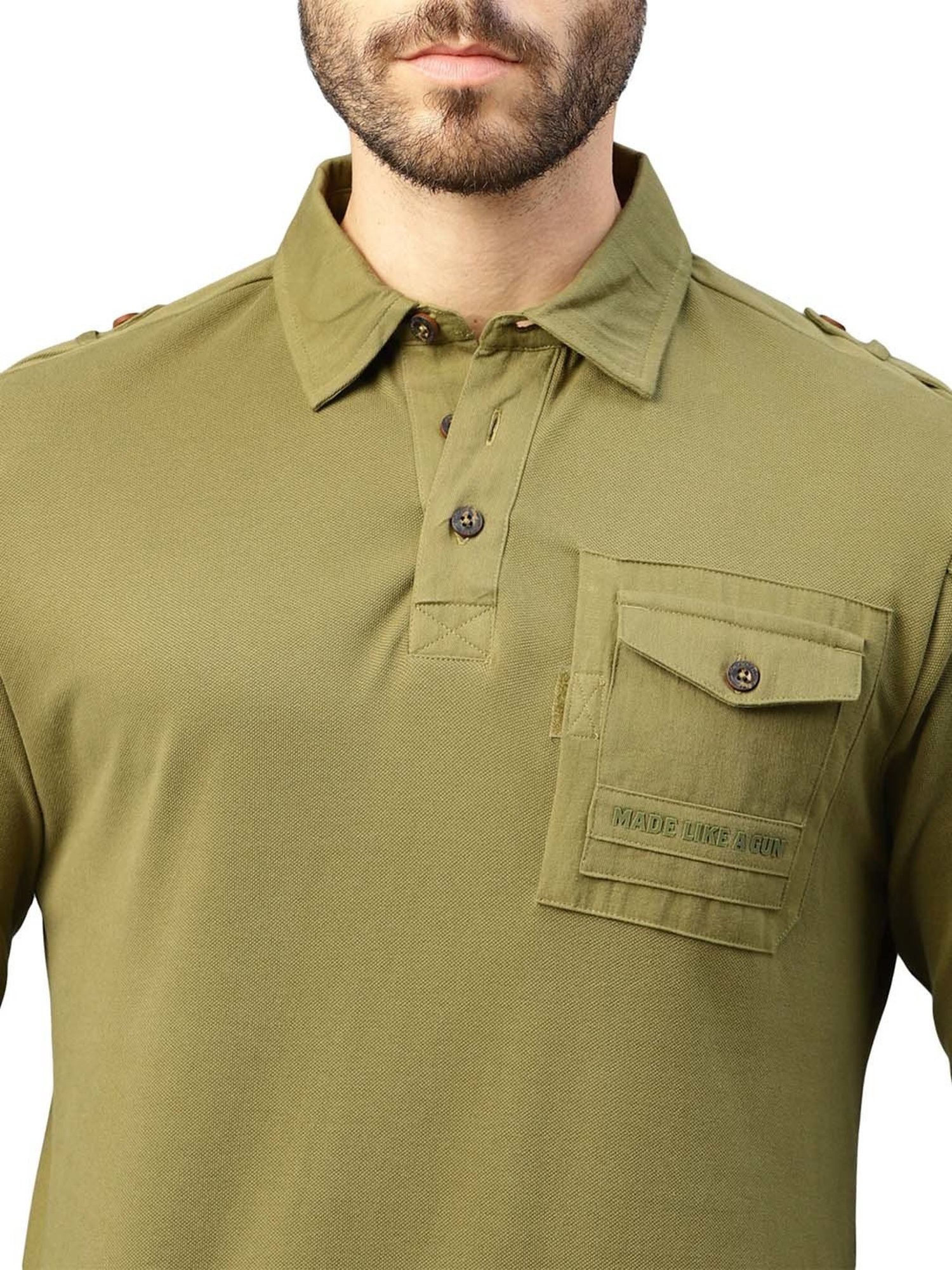 Royal Enfield VINTAGE Olive Regular Fit Polo T-Shirt