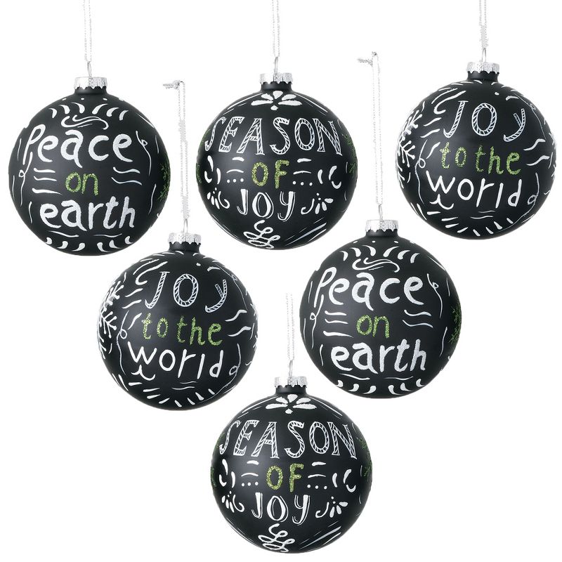 Sullivans Set of 6 Ball Ornament Kit 4"H Black and White