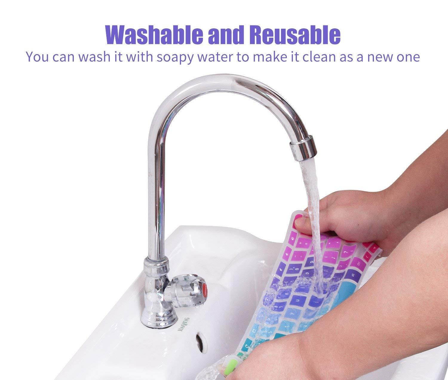 Colorful Dell Inspiron Keyboard Cover Compatible Dell G3 G5 G7 15.6 inch Series, 15.6" Dell Inspiron 15 3000 5000 7000 Series, 17.3" DELL Inspiron 17 5000 Series(with Numeric Keypad), Rainbow