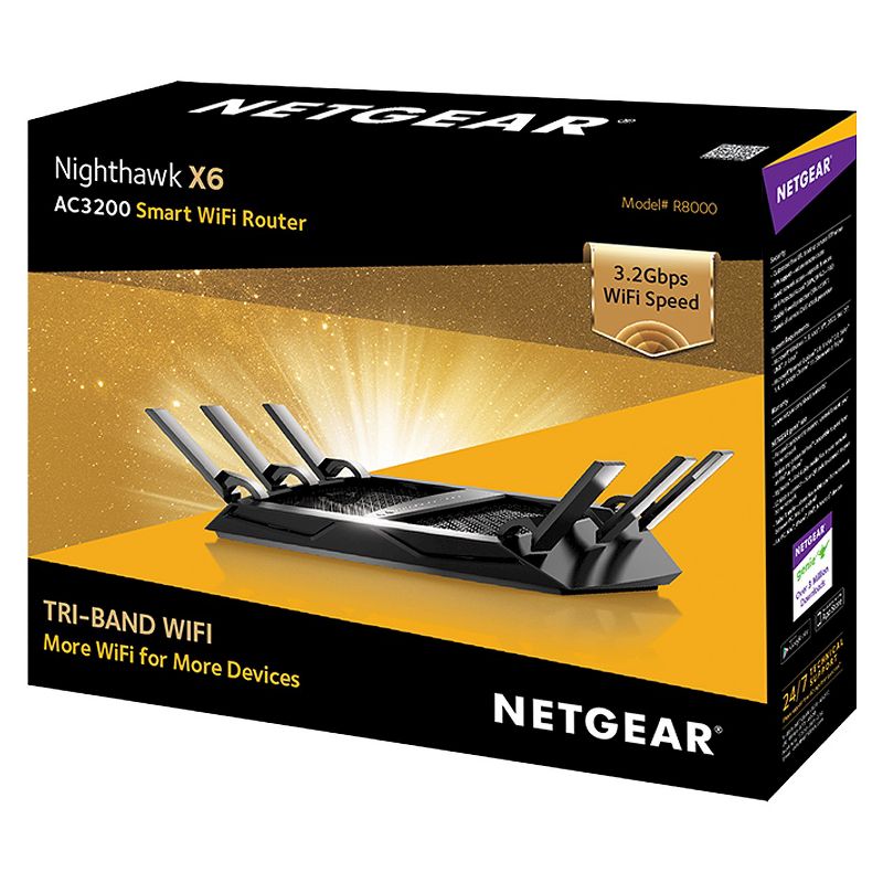 NETGEAR Nighthawk X6 AC3200 Tri-Band WiFi  Router (R8000)