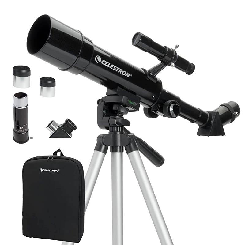 50mm Travel Scope - Portable Refractor Telescope - Fully-Coated Glass Optics - Ideal Telescope for Beginners - BONUS Astronomy Software Package