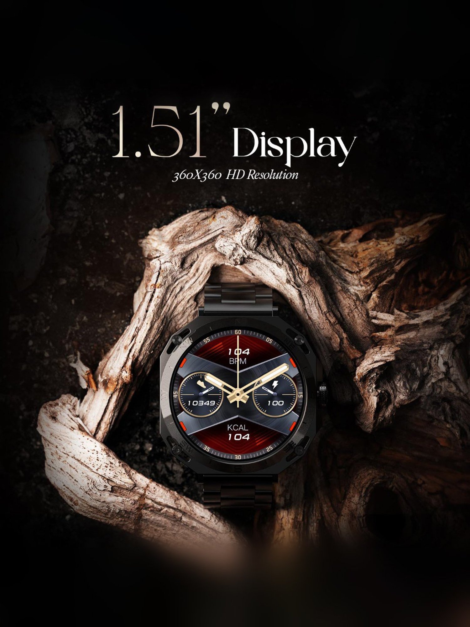 Boat Enigma Z20 Smartwatch with 1.51 inch HD Display & Voice Assistant (Metal Black)